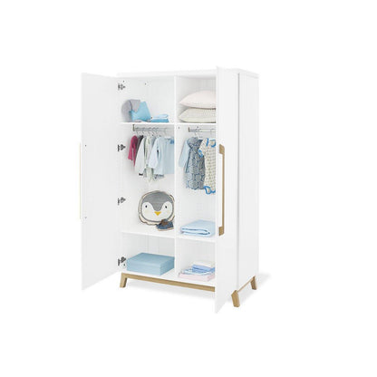 Babykamer combinatie Hilda & Riva: ledikant, commode, 2-deurs kledingkast en wandplank - FamilyStuff