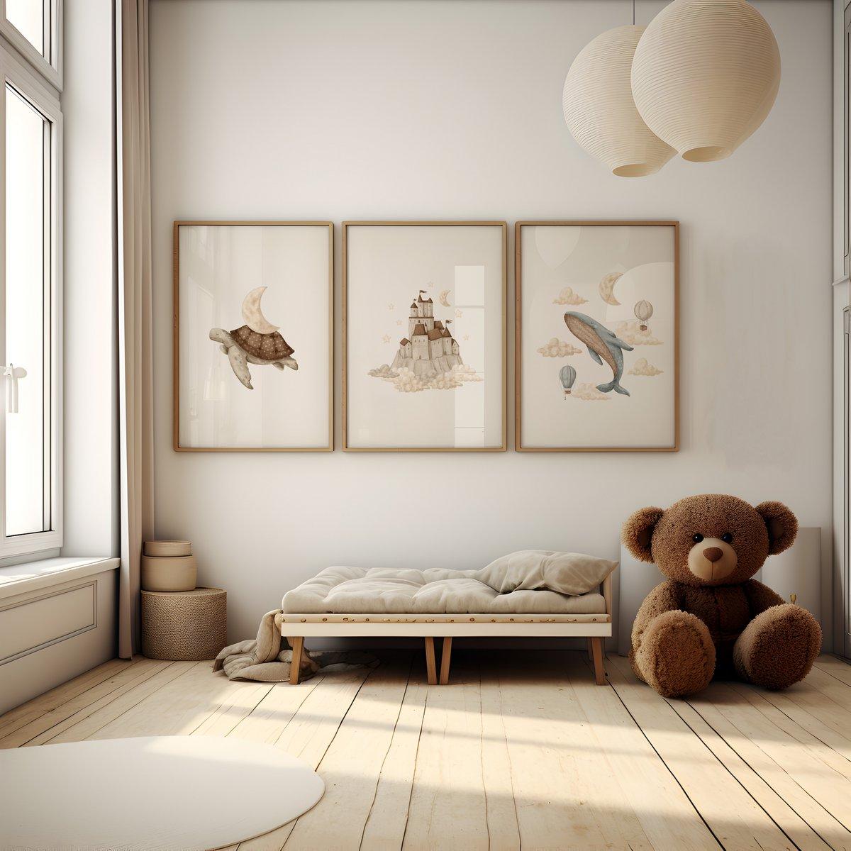 Set van 3 posters - Kastelen en Zeedieren | Memories of dreams - FamilyStuff