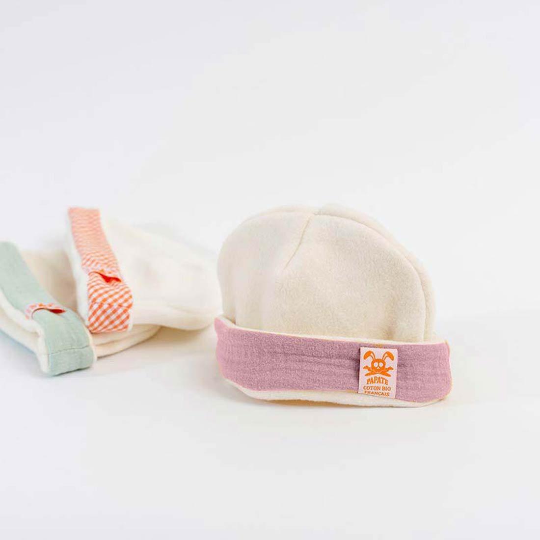 Babymutjse voor newborn - roze met wit - FamilyStuff