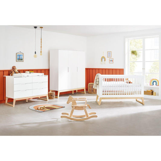 Babykamerset Bridge – Ledikant, Brede Commode, 3 - Deurs Kledingkast - FamilyStuff