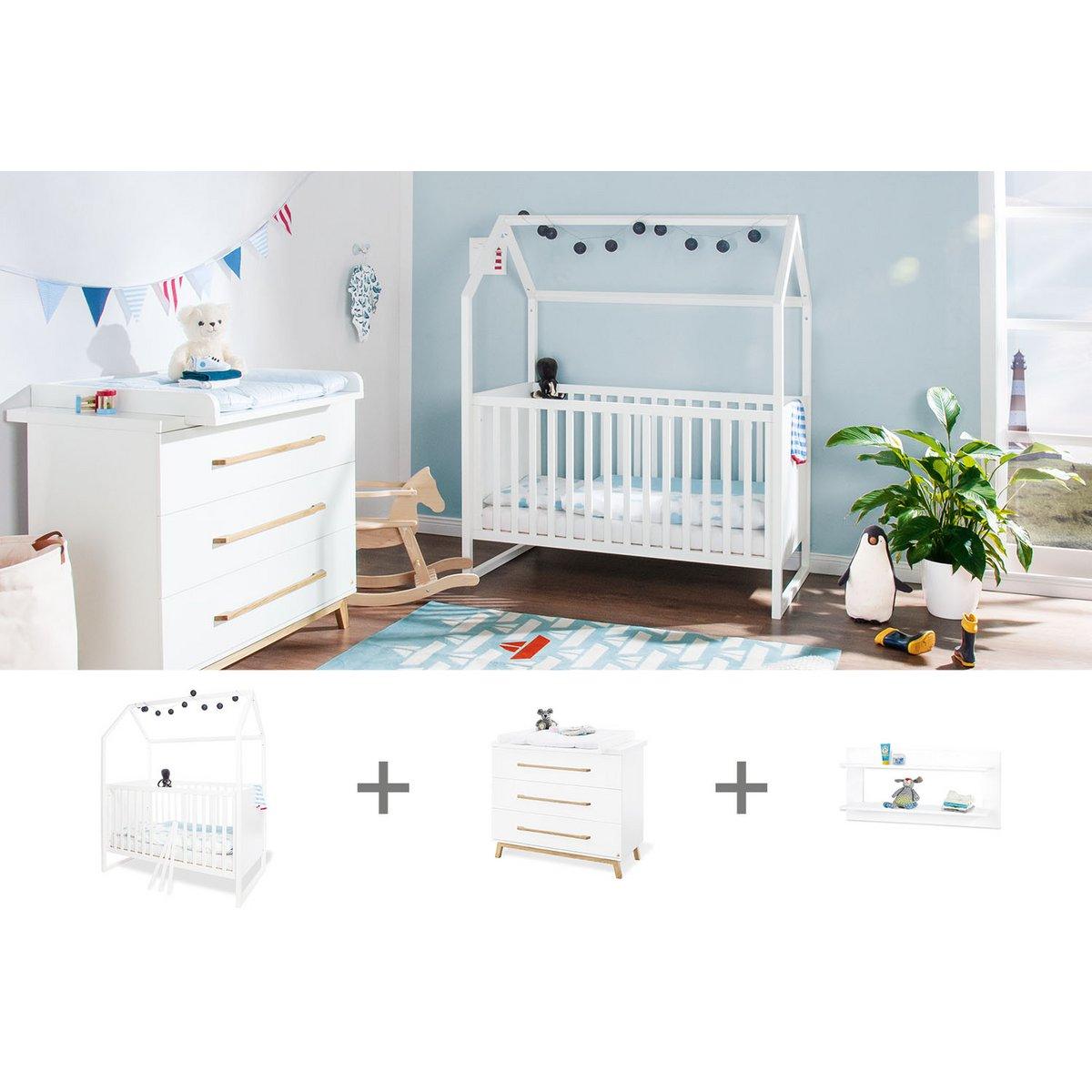 Babykamer combinatie Hilda & Riva: ledikant, commode en wandplank - FamilyStuff